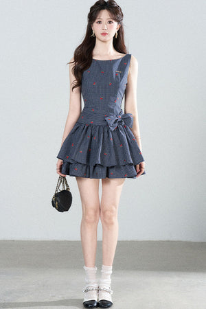 Elegant Plaid Vest Dress