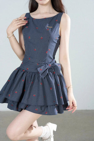 Elegant Plaid Vest Dress