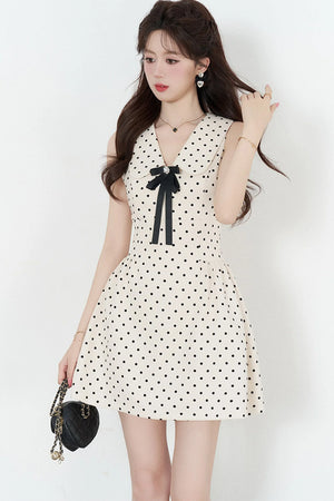 Elegant Polka Dot A-Line Dress