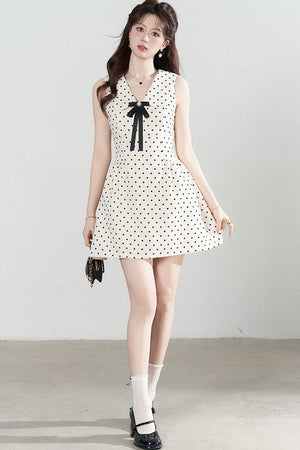Elegant Polka Dot A-Line Dress