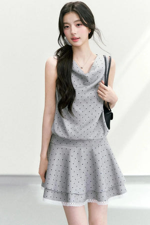 Elegant Polka Dot Tiered Dress