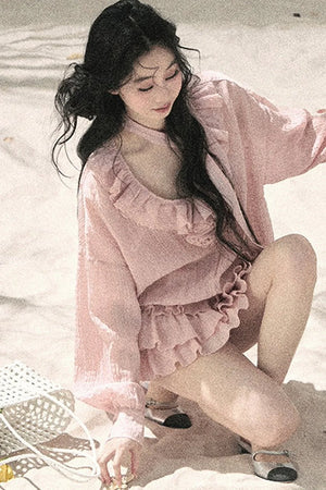 Elegant Ruffled Summer Dress Set