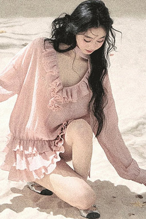 Elegant Ruffled Summer Dress Set