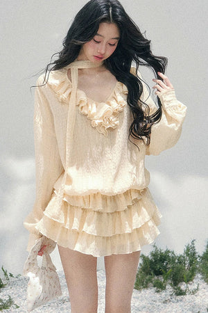 Elegant Ruffled Summer Dress Set