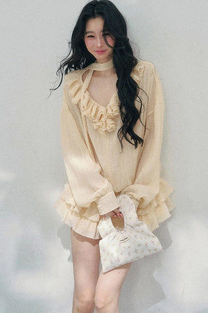 Elegant Ruffled Summer Dress Set