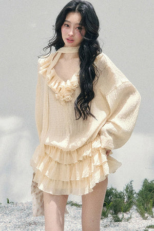 Elegant Ruffled Summer Dress Set