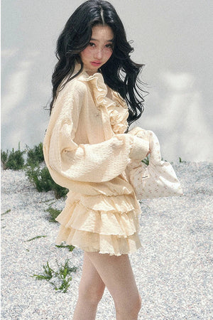 Elegant Ruffled Summer Dress Set