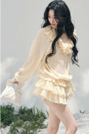 Elegant Ruffled Summer Dress Set
