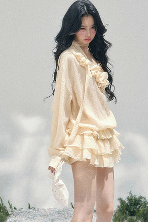 Elegant Ruffled Summer Dress Set