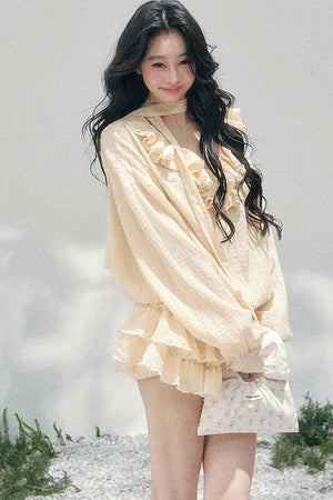 Elegant Ruffled Summer Dress Set