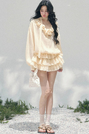 Elegant Ruffled Summer Dress Set