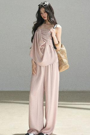 Elegant Satin Two-Piece Set-Up