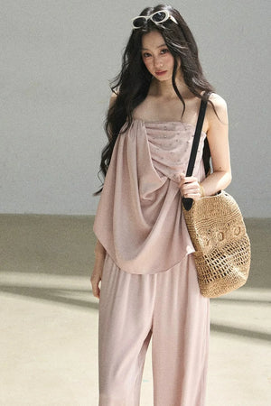 Elegant Satin Two-Piece Set-Up