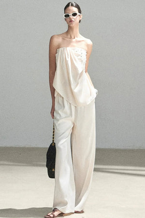 Elegant Satin Two-Piece Set-Up