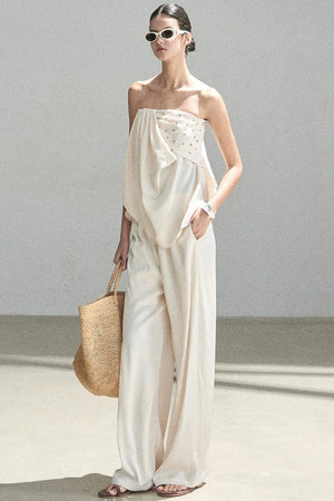 Elegant Satin Two-Piece Set-Up