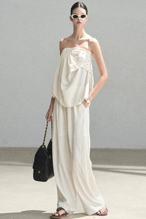 Elegant Satin Two-Piece Set-Up