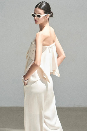 Elegant Satin Two-Piece Set-Up