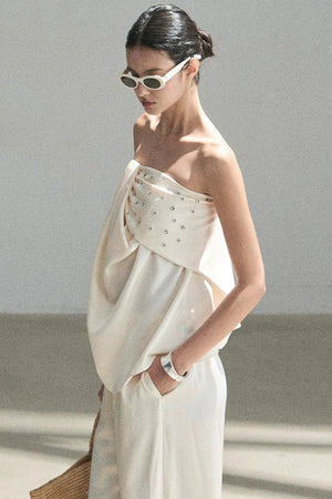 Elegant Satin Two-Piece Set-Up