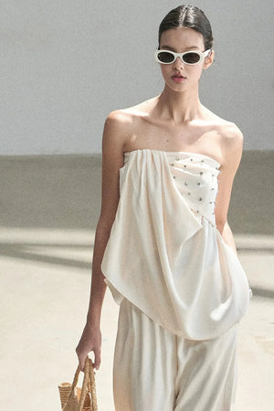 Elegant Satin Two-Piece Set-Up