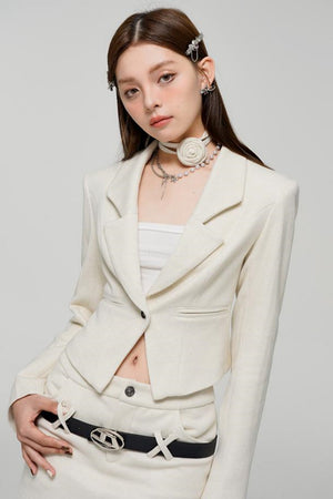 Elegant Short Blazer Skirt Set-Up
