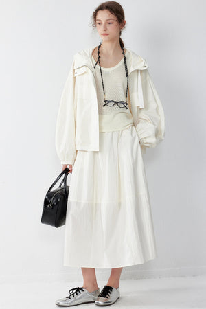 Elegant White A-Line Skirt
