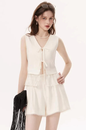 Elegant White Blazer Set-Up
