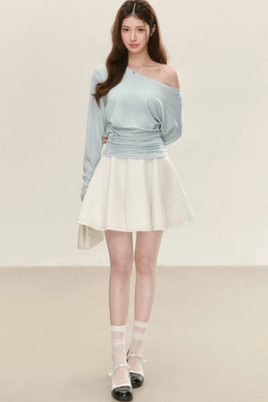 Elegant White Pleated Skirt