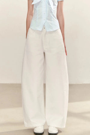 Elegant Wide-Leg White Pants
