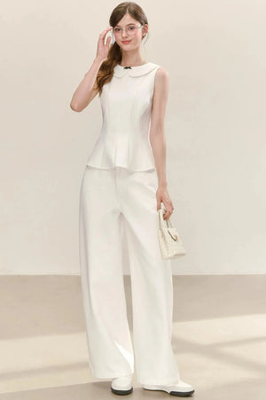 Elegant Wide-Leg White Pants
