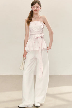 Elegant Wide-Leg White Pants