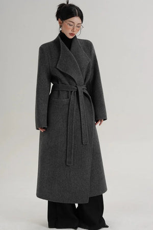 Elegant Wool Bathrobe Coat