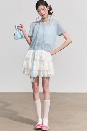 Elegant Wool Knit Cardigan Top