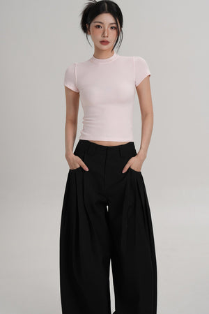 Elegant Wool Waist-Cinching Top