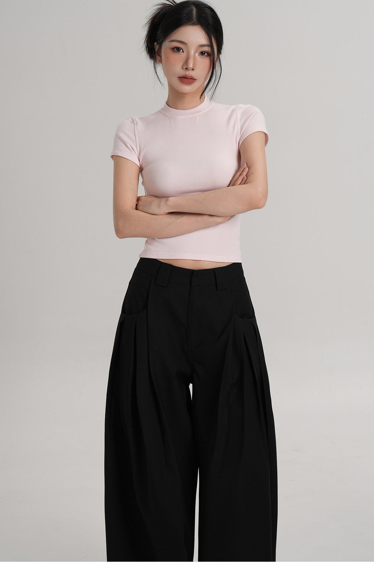Elegant Wool Waist-Cinching Top