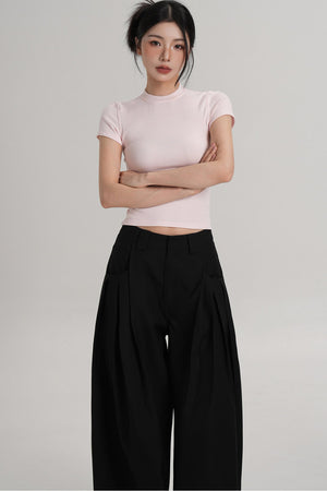 Elegant Wool Waist-Cinching Top