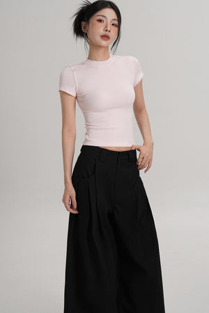 Elegant Wool Waist-Cinching Top