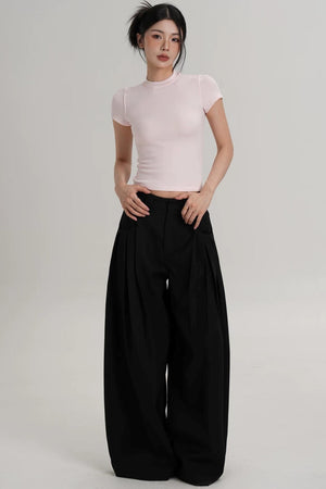 Elegant Wool Waist-Cinching Top