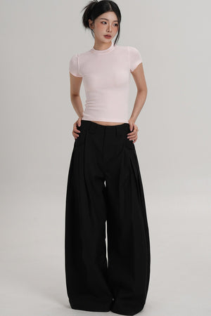 Elegant Wool Waist-Cinching Top