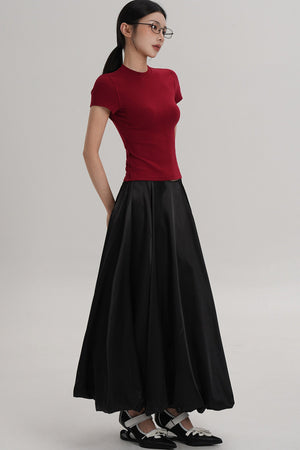 Elegant Wool Waist-Cinching Top