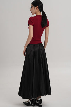 Elegant Wool Waist-Cinching Top