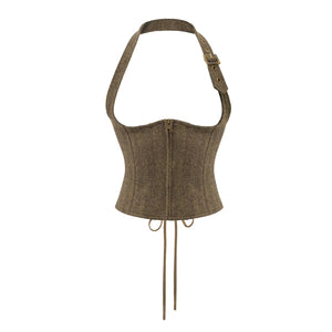 Elegant Woolen Tweed Vest Pants Set-Up