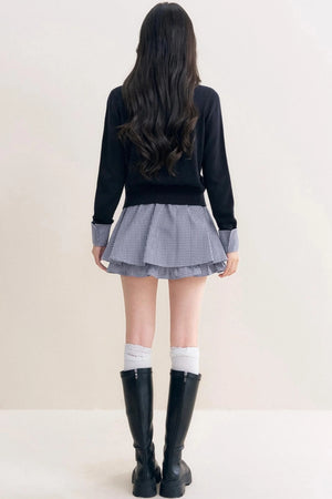 Elite Wool-Blend Plaid Cardigan Set-Up
