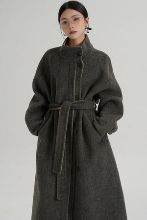 Elongated Temperament Wool Blend Coat