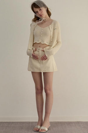 Embroidered A-line Duo Coat Skirt Set-Up