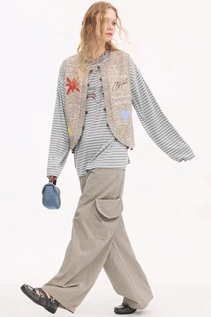 Embroidered Beaded Knitted Vest