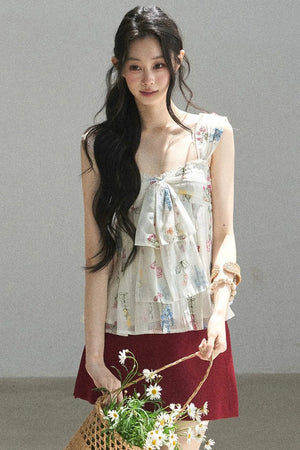 Embroidered Chiffon Summer Top
