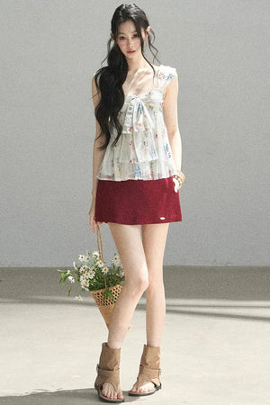 Embroidered Chiffon Summer Top
