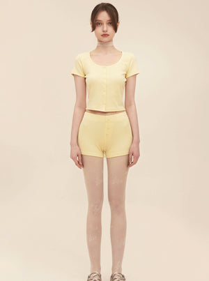 Embroidered Collar Knitted Cardigan Set-Up