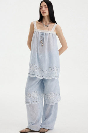 Embroidered Cutout Camisole Set-Up