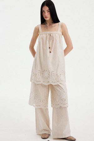 Embroidered Cutout Camisole Set-Up